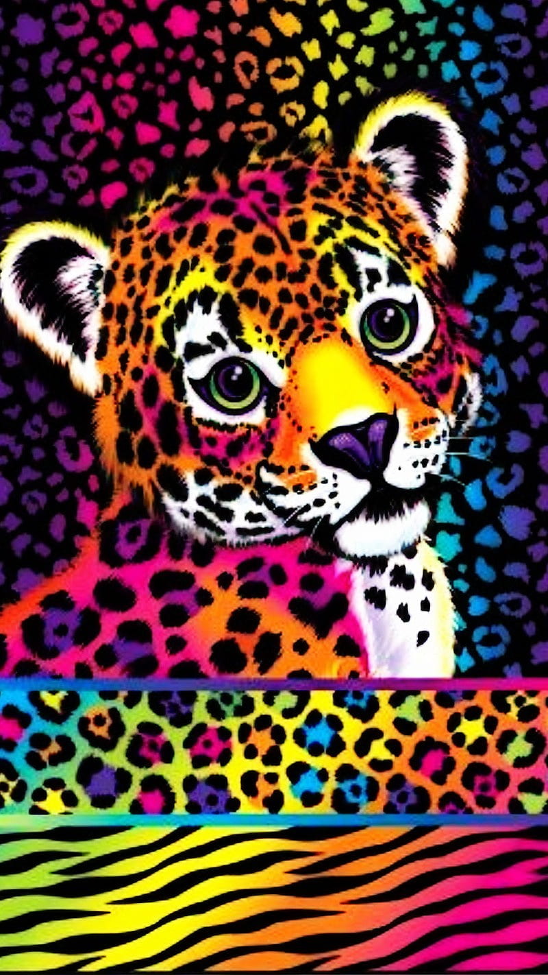 Rainbow leopard, lisa frank, wild, HD phone wallpaper