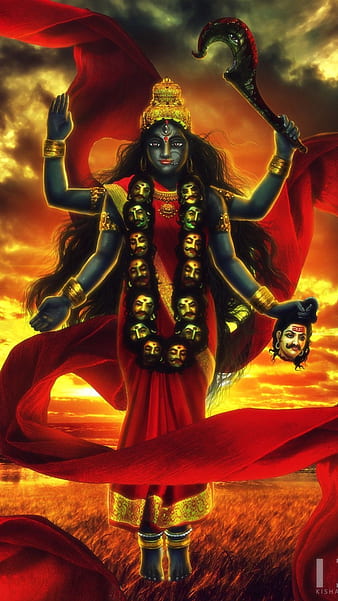 Kali Maa Sky Background, kali maa, bhakti, HD phone wallpaper