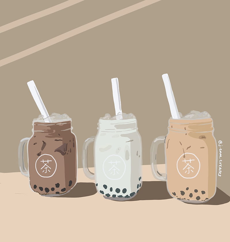 Bubble Tea, Cute Beige, HD phone wallpaper | Peakpx