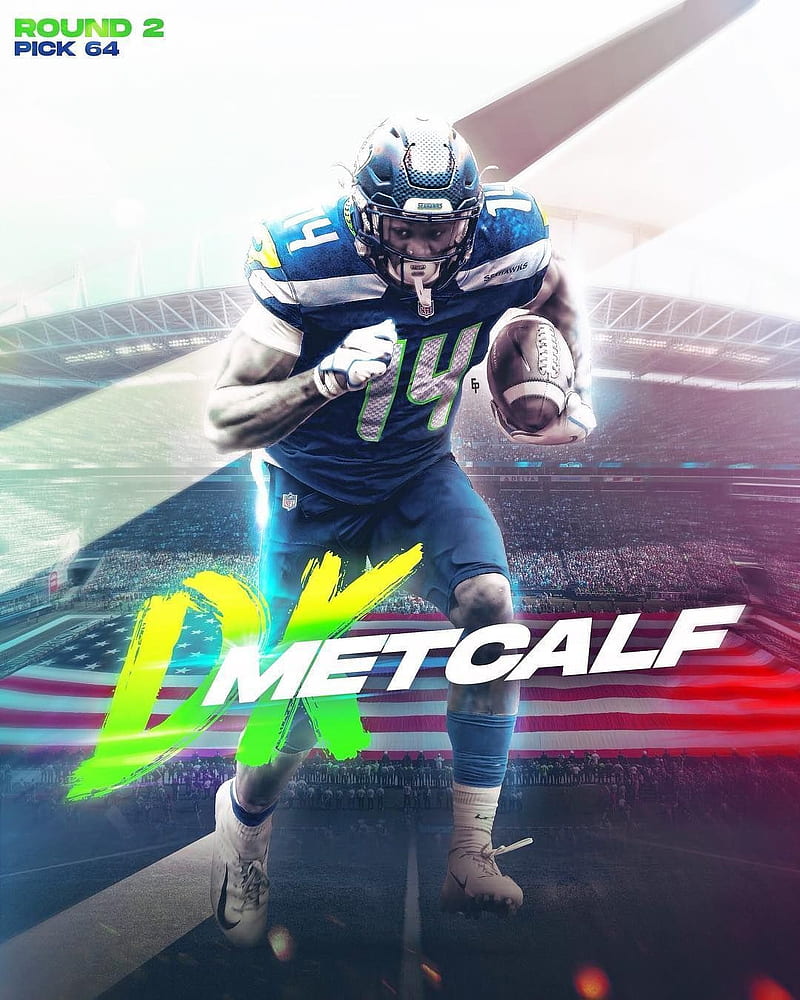 Dk metcalf, football, seahawks, HD phone wallpaper