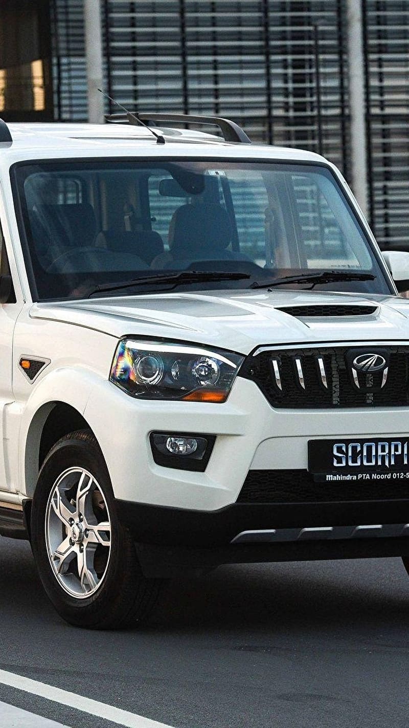 New Scorpio.white.mahindra, new scorpio, scorpio, car, mahindra, HD phone wallpaper