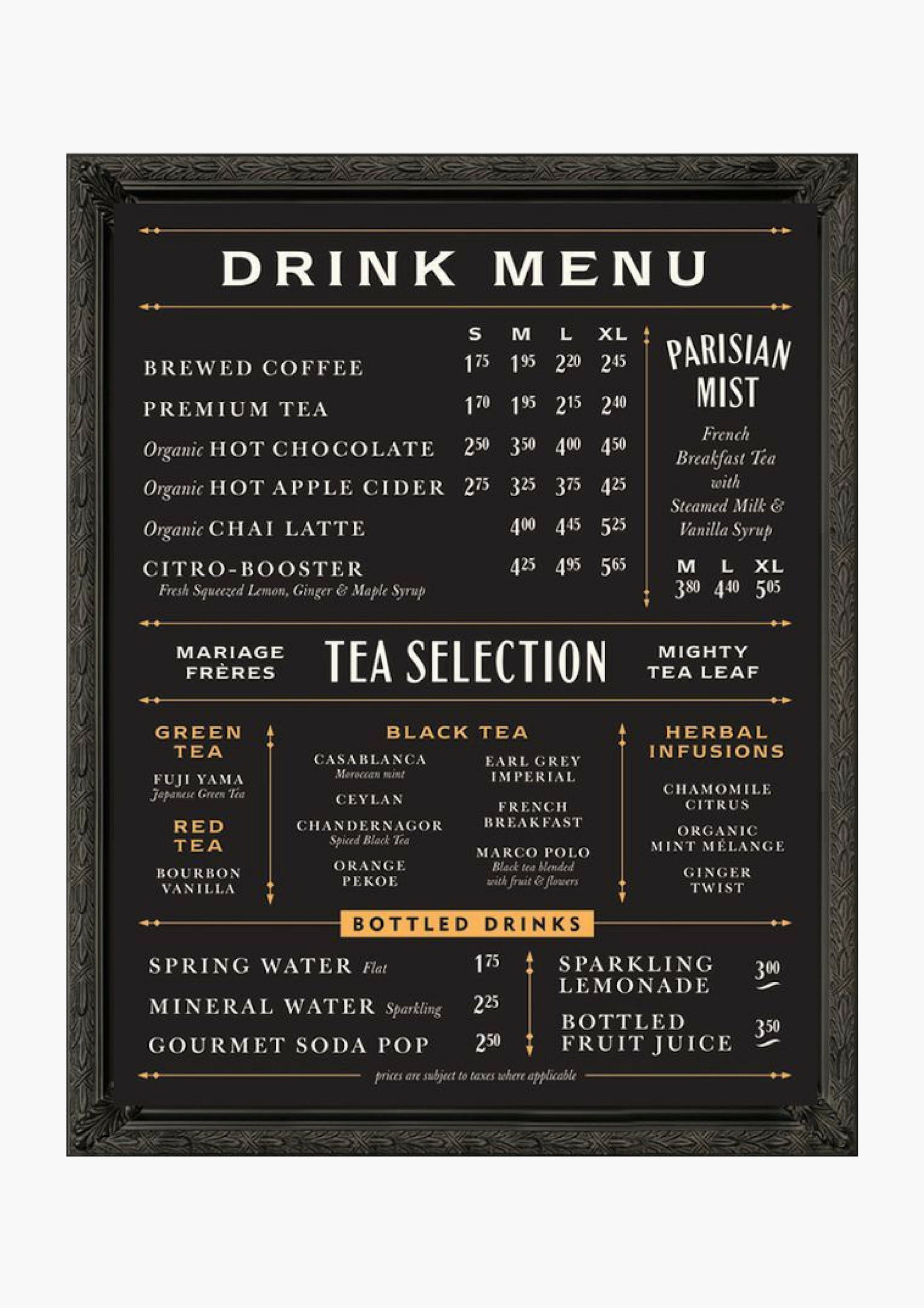 Coffee Shop Menu Template