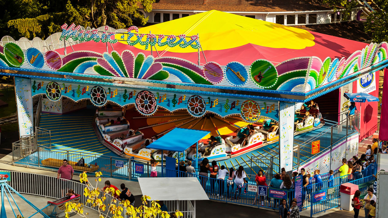 Guests riding the Music Express during the day