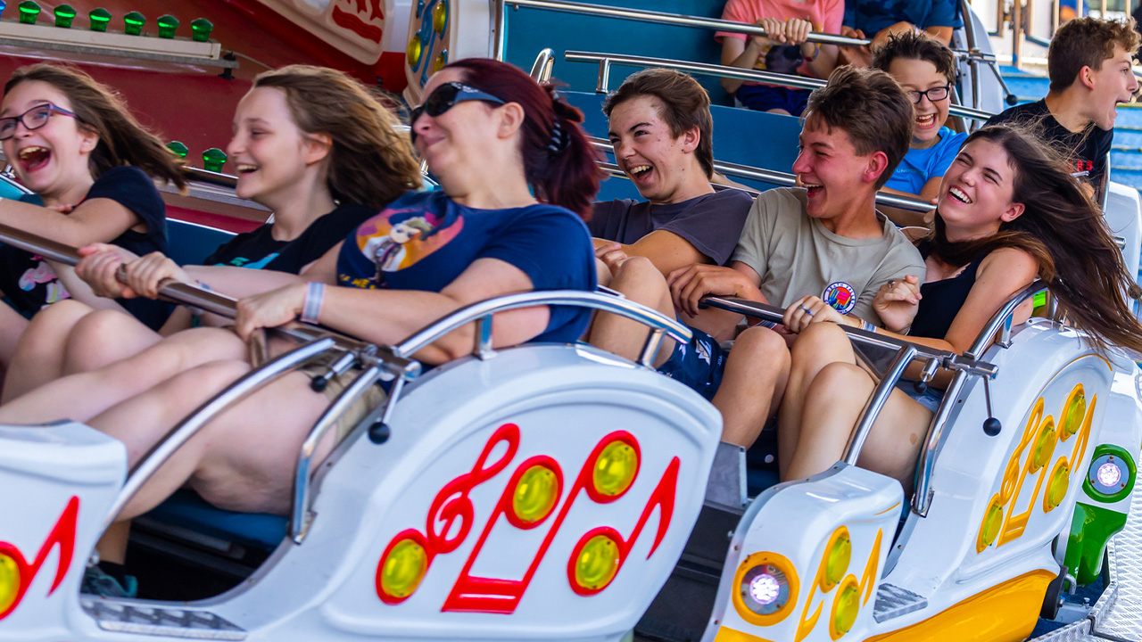 Guests riding the Music Express during the day