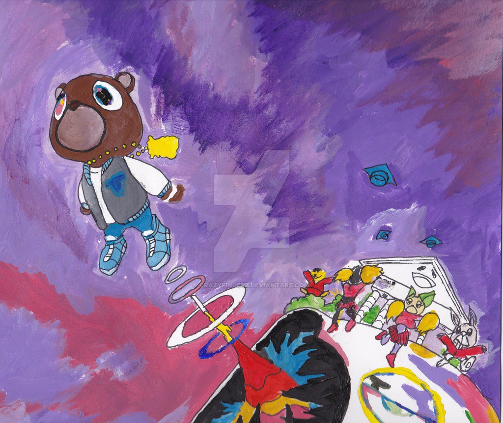 HD wallpaper the city music bear glasses Kanye West  Wallpaper Flare