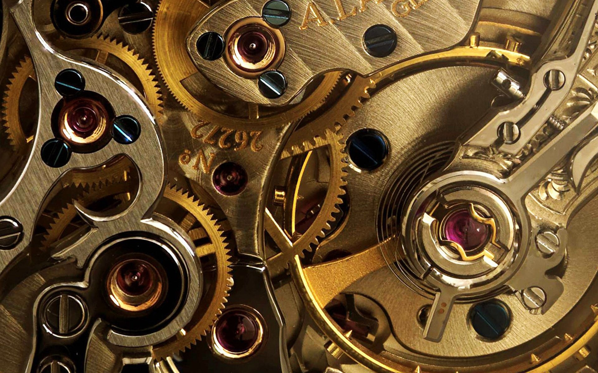 Golden Watch Gears Creative Wallpaper 19201200