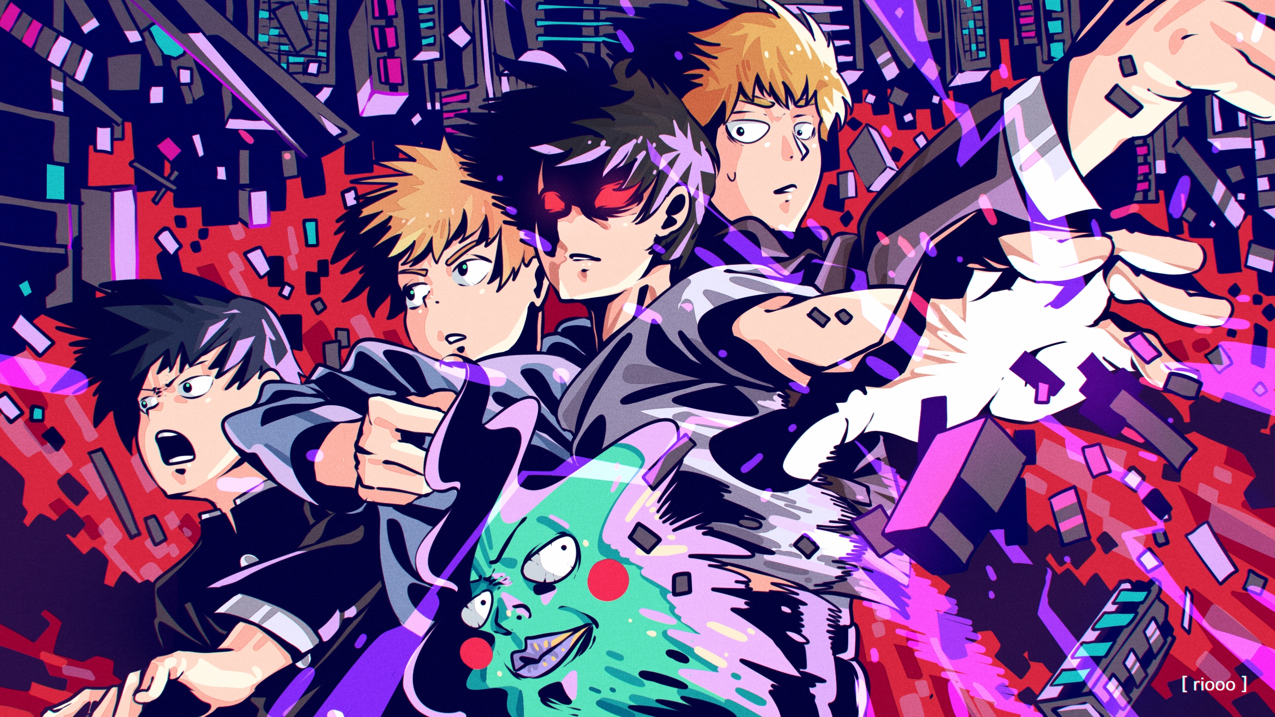 934937 descargar fondo de pantalla animado, mob psycho 100, reigen arataka, hoyuelo (mob psycho 100), ritsu kageyama, shigeo kageyama: protectores de pantalla e imágenes gratis