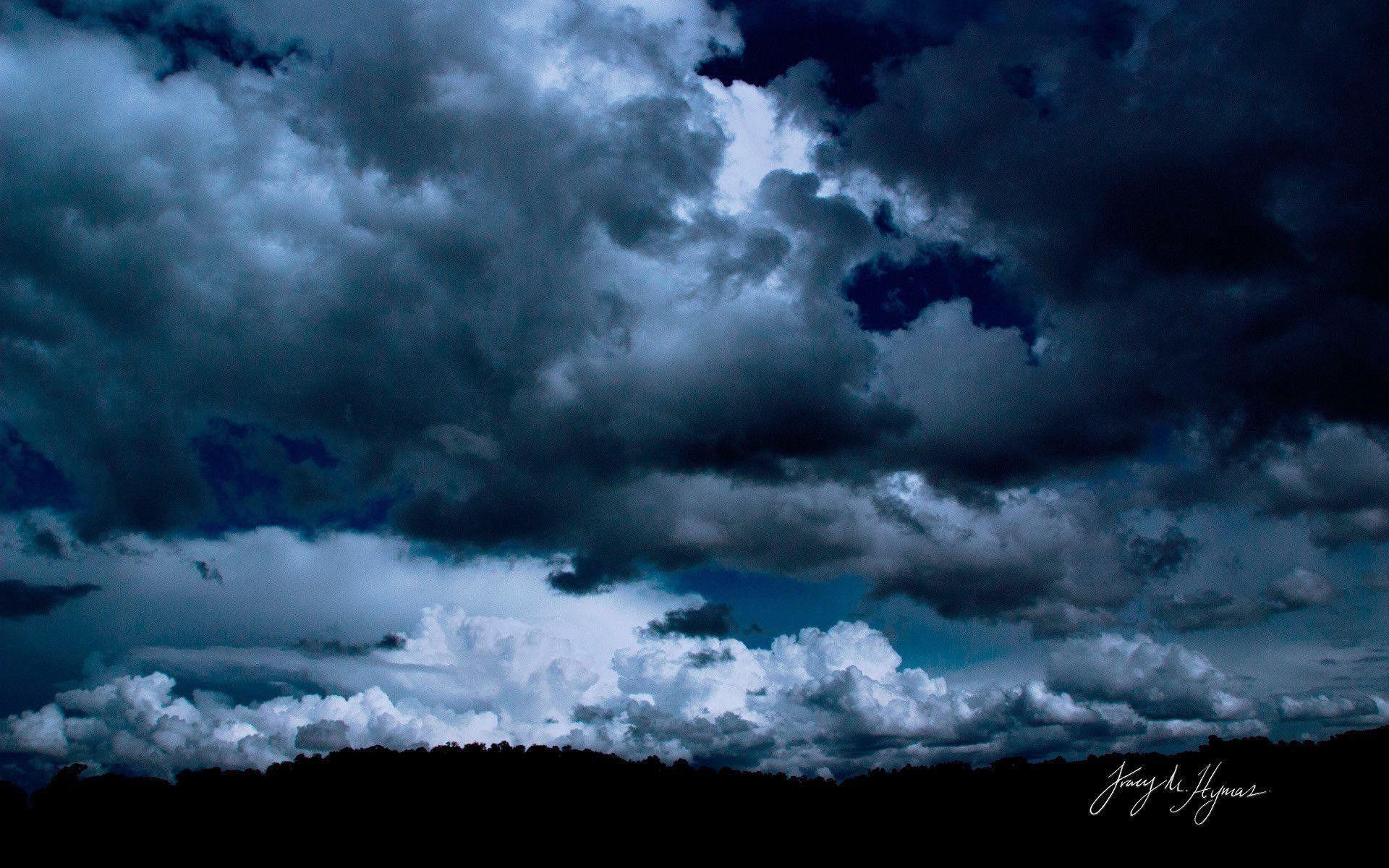 Cloudy Night Sky City