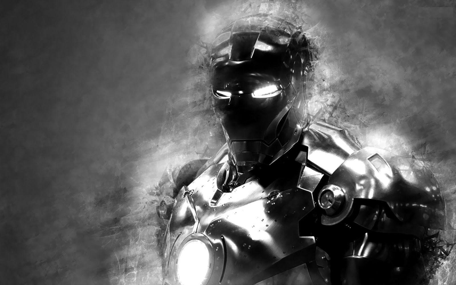 Iron Man Black and White Wallpapers - Top Free Iron Man Black and White  Backgrounds - WallpaperAccess