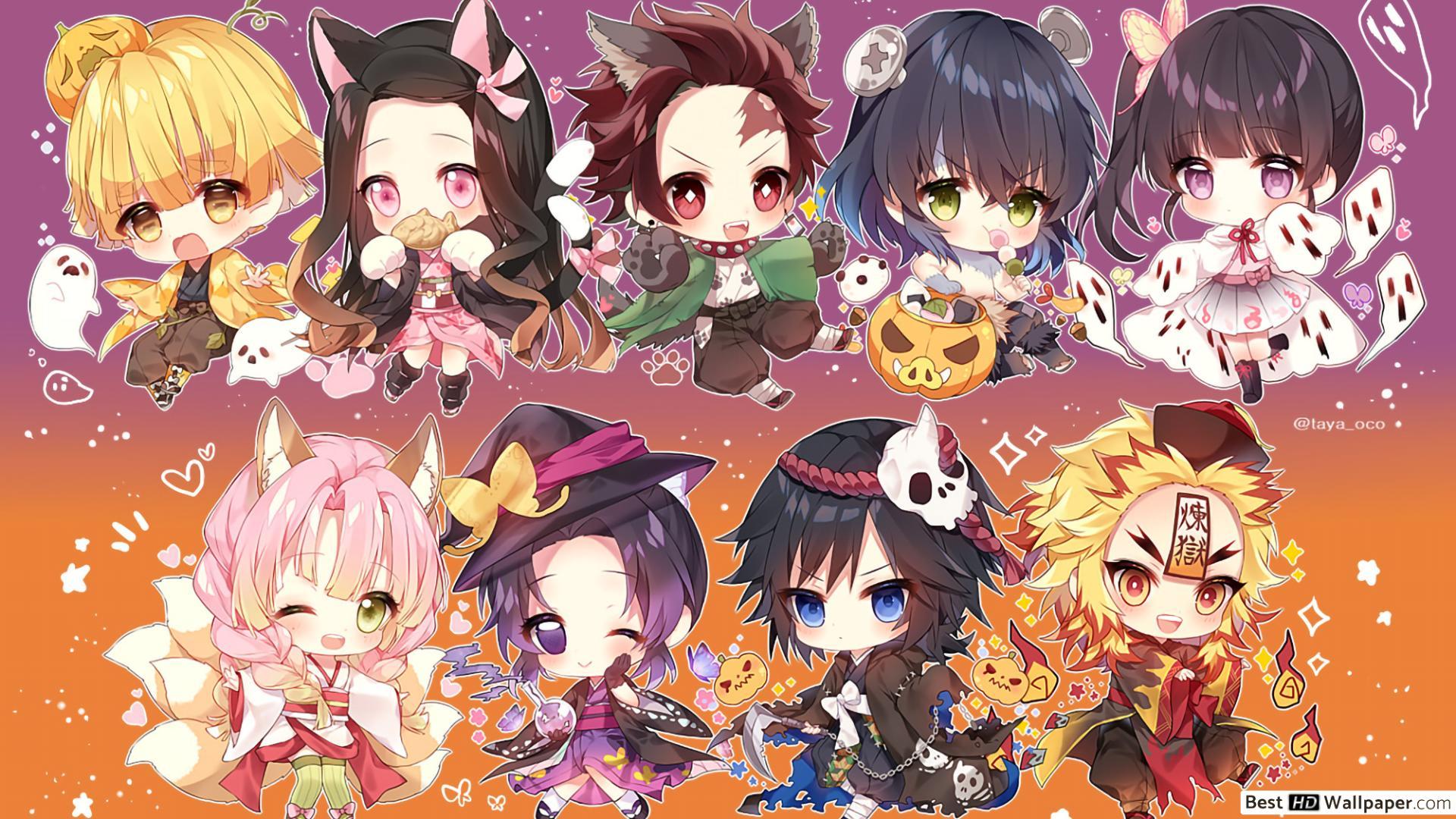 Demon Slayer Chibi Wallpapers Top Free Demon Slayer C - vrogue.co