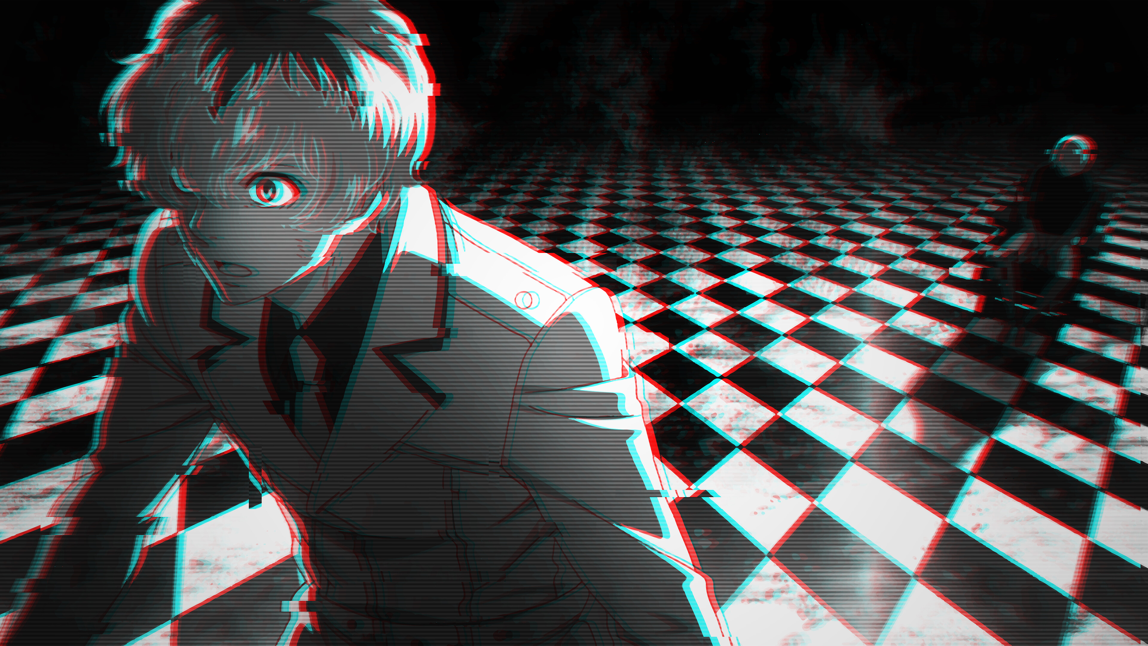 Haise Sasaki, Glitch desktop, 4K UHD, Ultra HD wallpapers, 3840x2160 4K Desktop