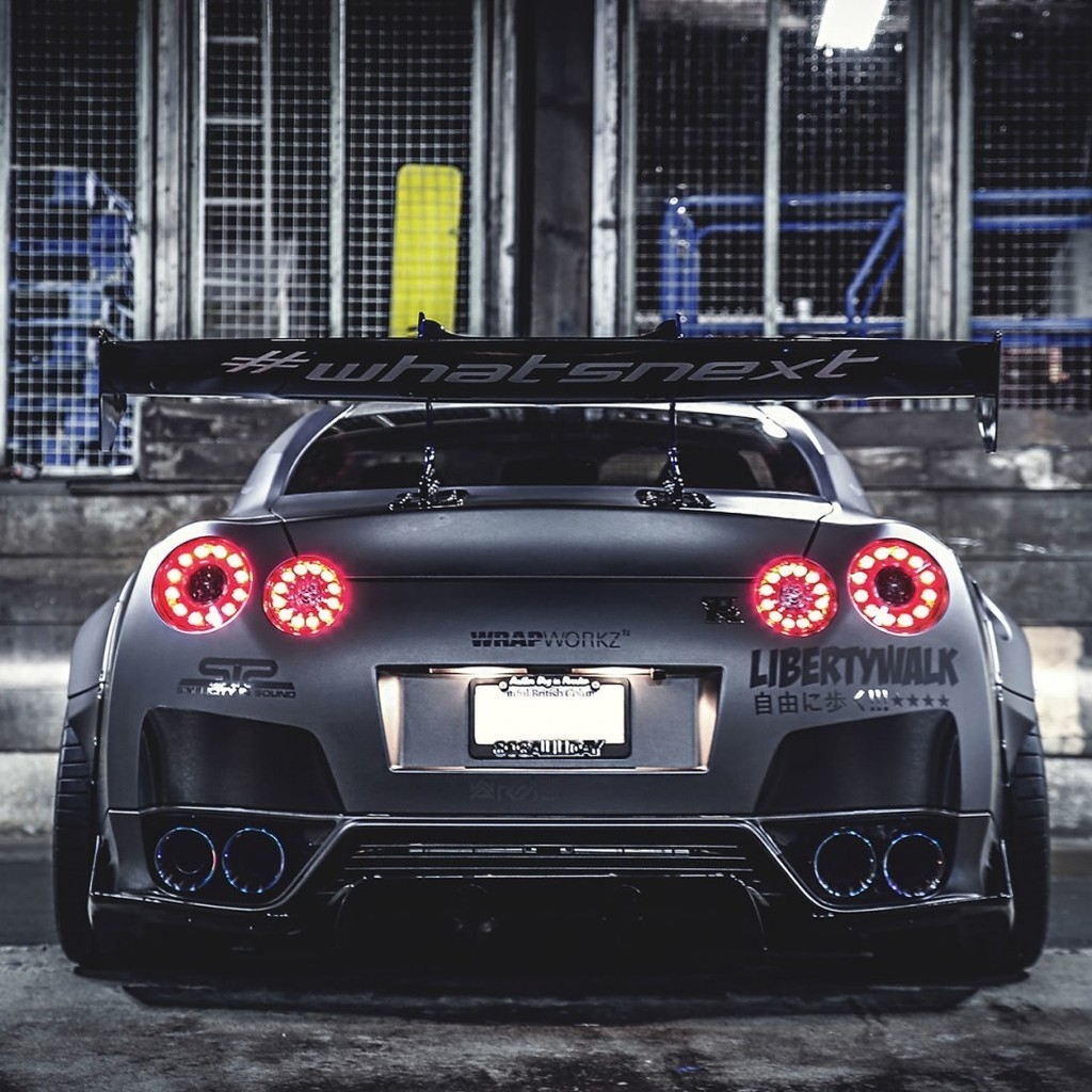 Nissan GTR Liberty Walk Back View 1024 x 1024 iPad Wallpaper