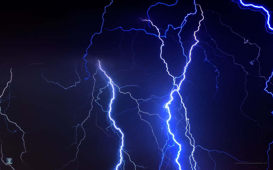 Blue Lightning Background Wallpaper