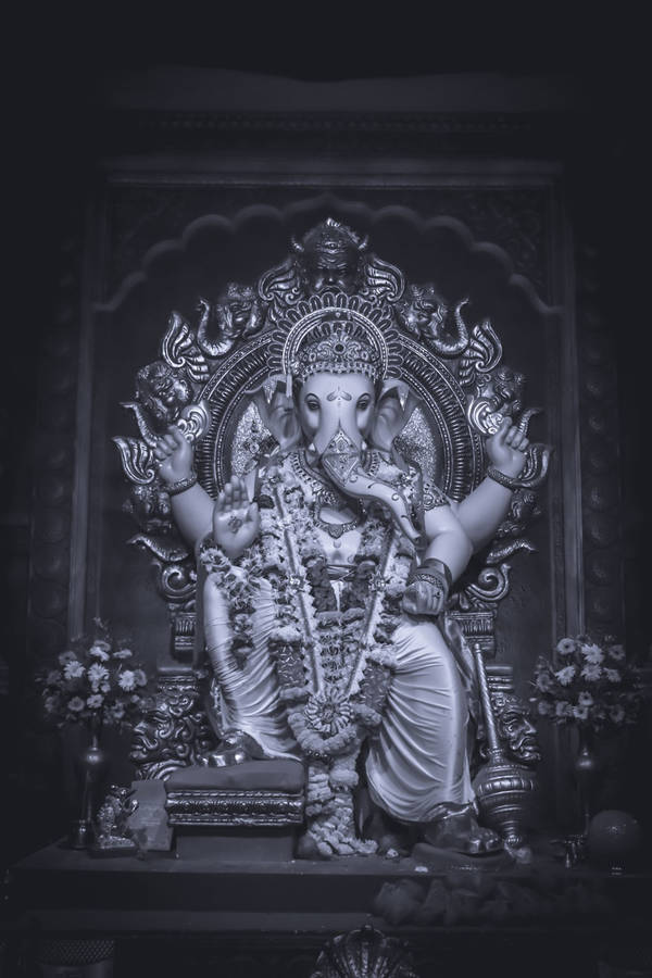 Ganesh Black And White Wallpaper