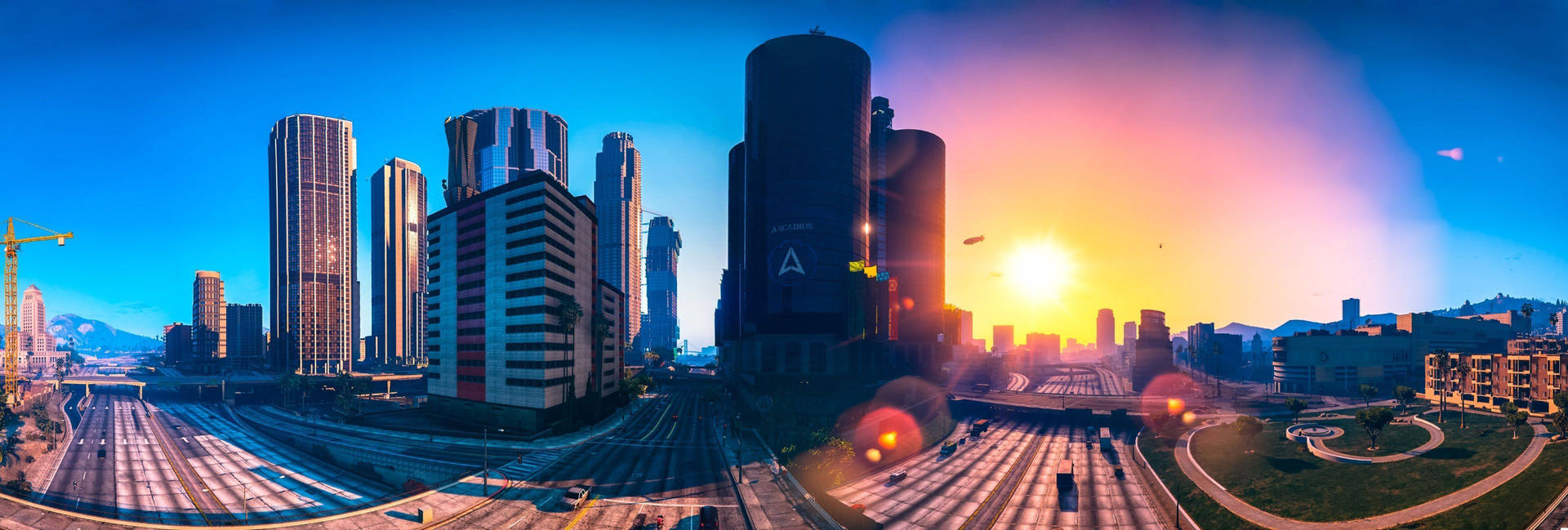 Cieloal Atardecer De Gta 5 En 1080p. Fondo de pantalla