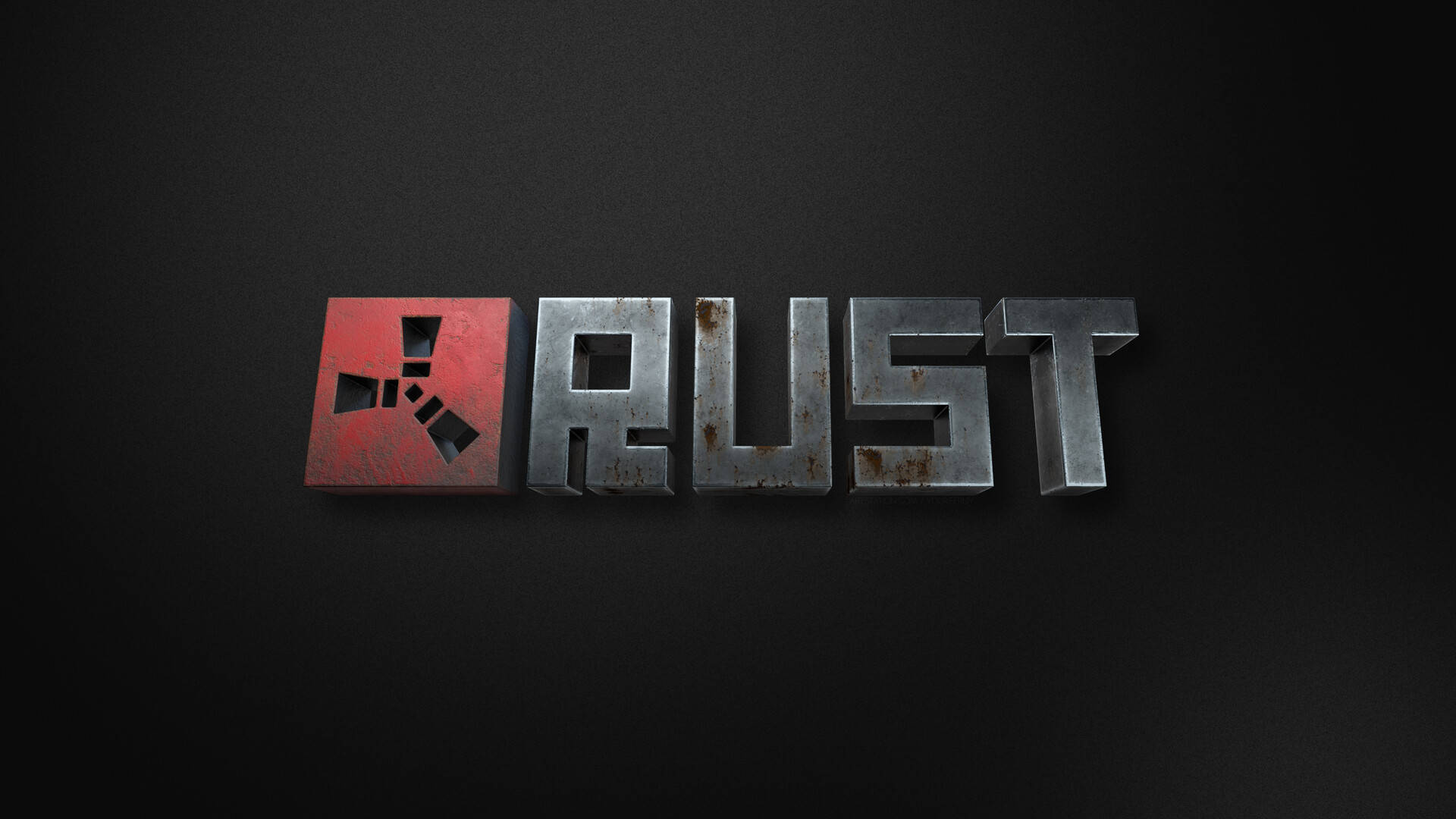 Caption: 3D Rust Logo Design Wallpaper