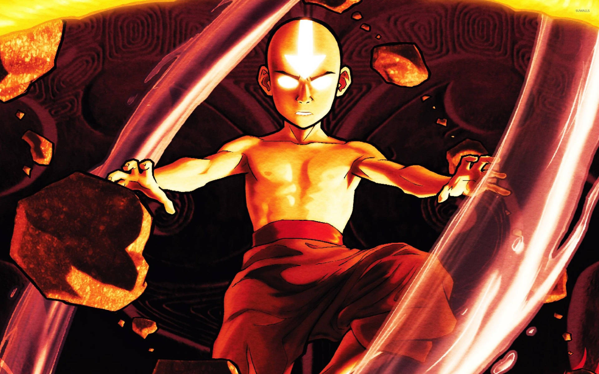 Aang Advancing in His Journey to Master the Art of Airbending Wallpaper