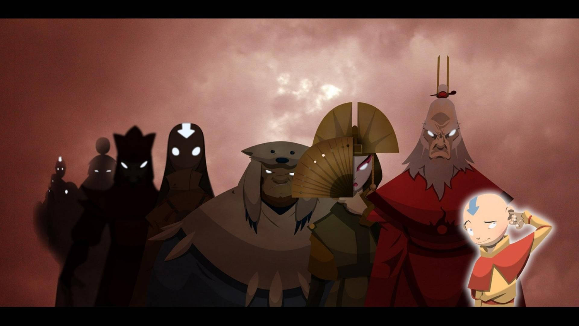 Avatar Aang and the 4 Supernatural Avatars Wallpaper