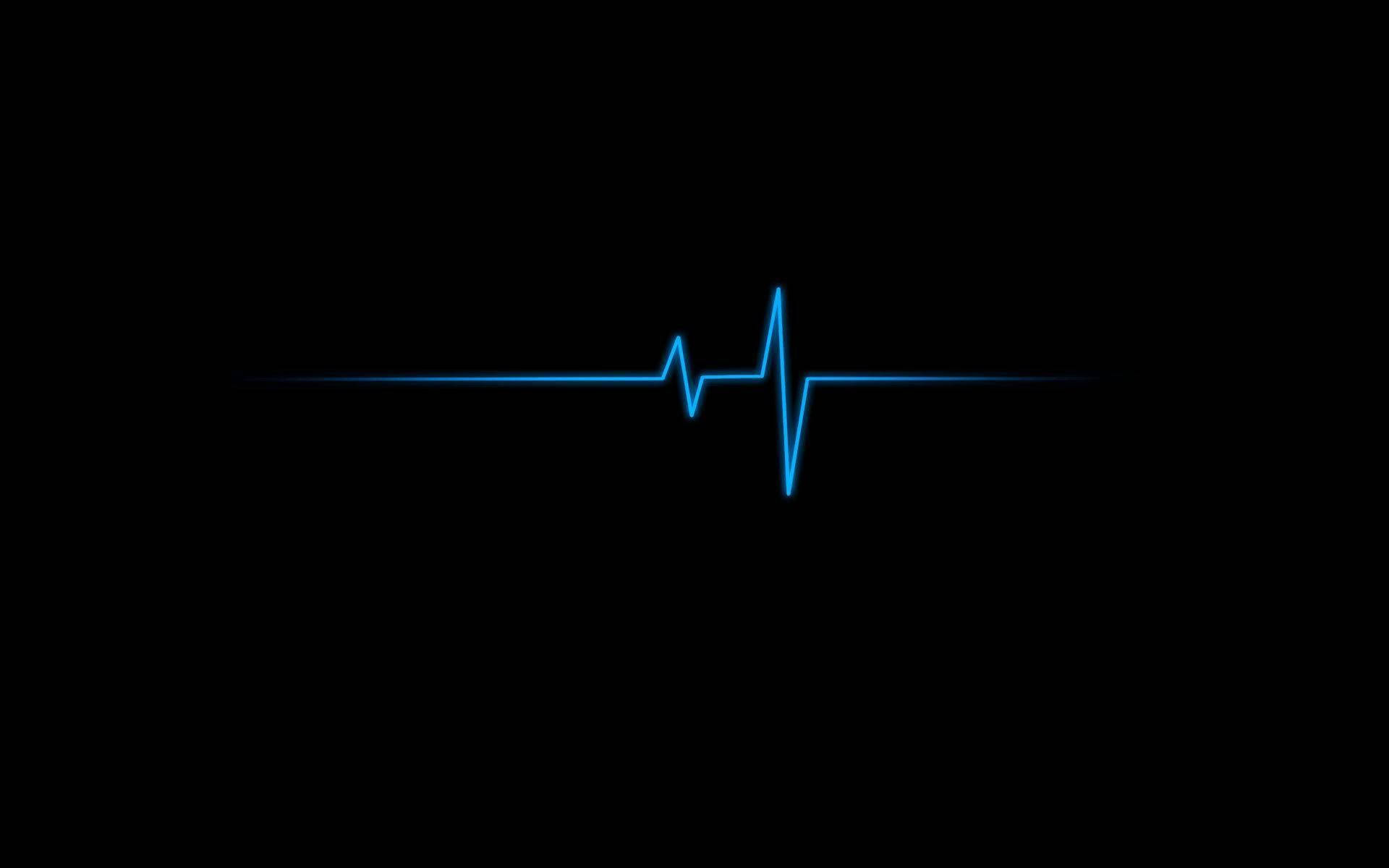 Find your inner rhythm with Black and Light Blue Heartbeat Wallpaper