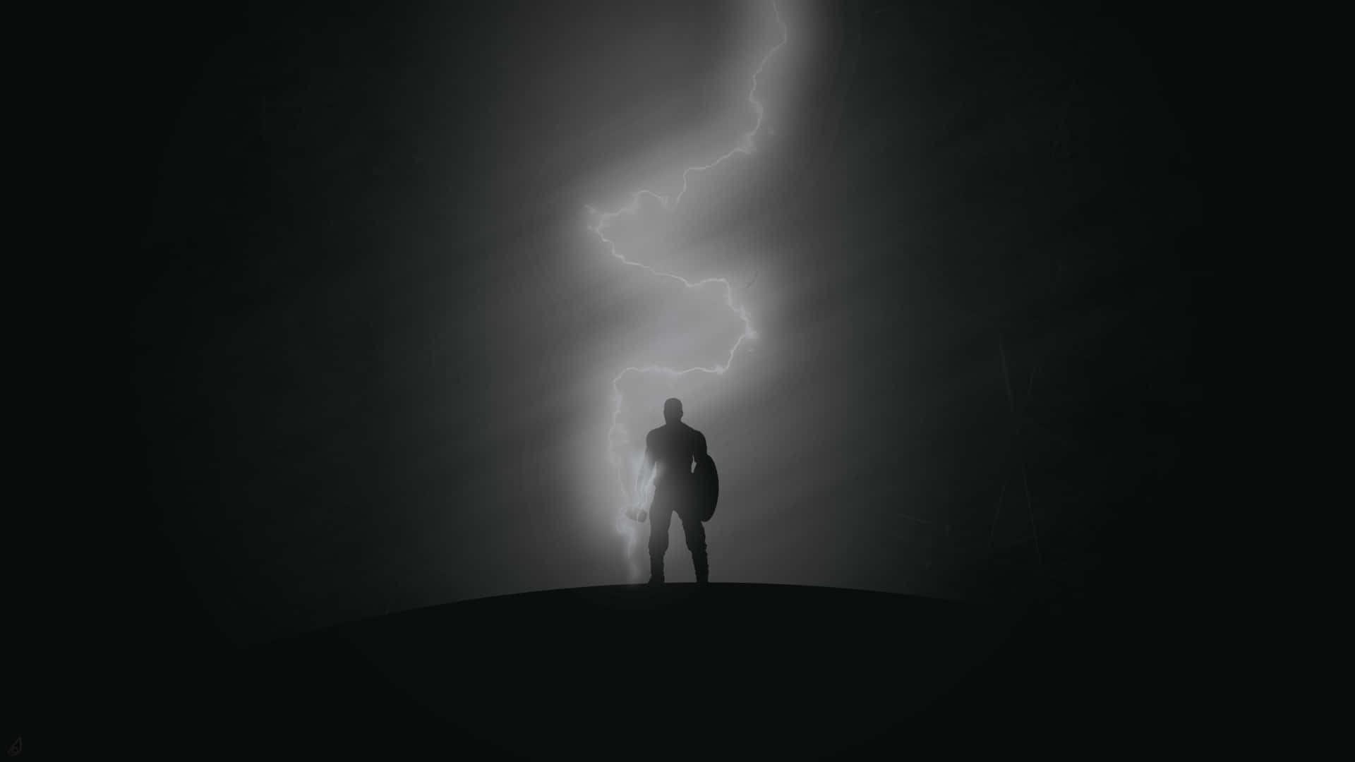 Captain America Worthy With Thunder And Mjölnir Wallpaper