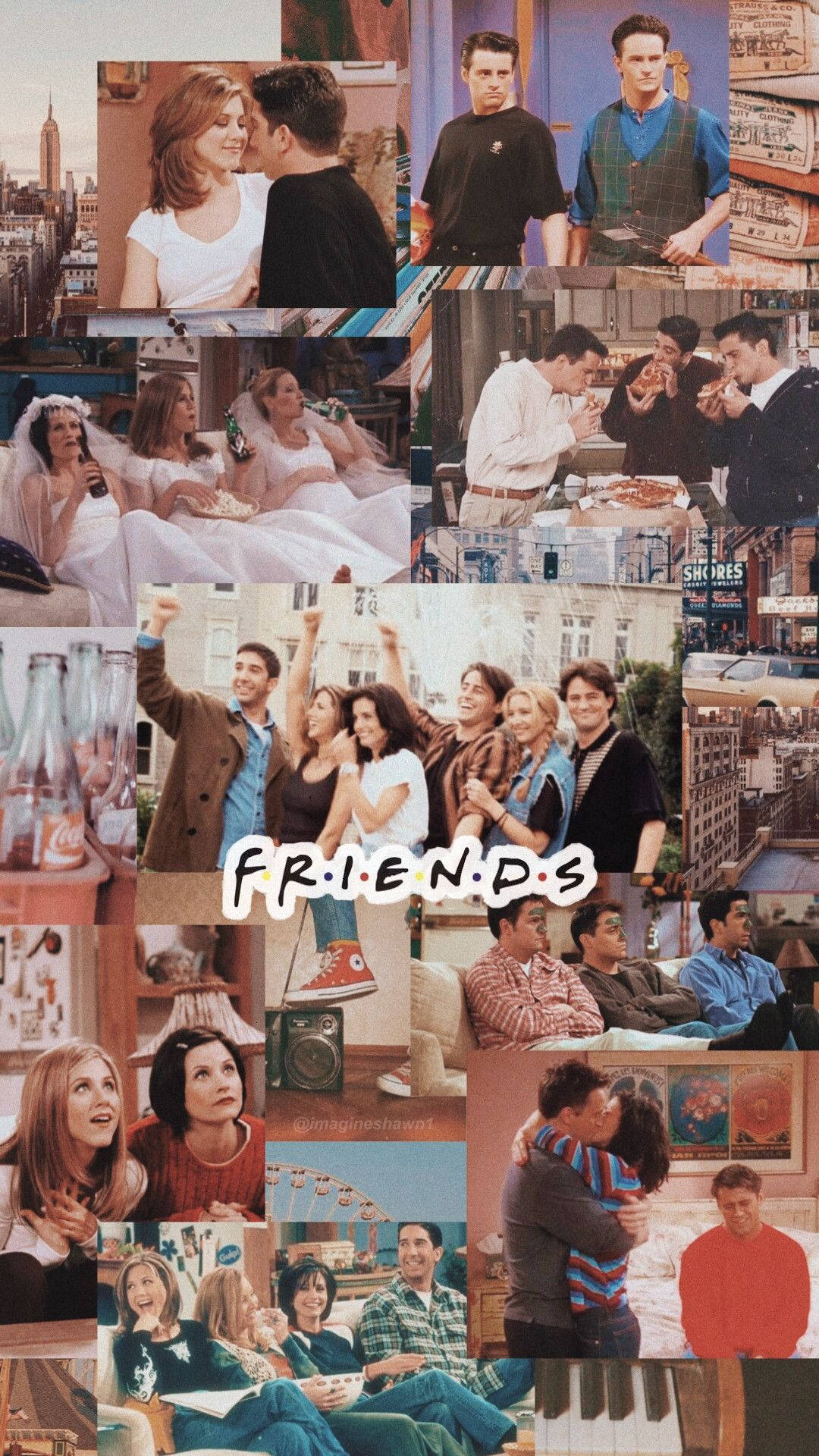 Download Collage Of Scenes From Friends Phone Wallpaper | Wallpapers.com