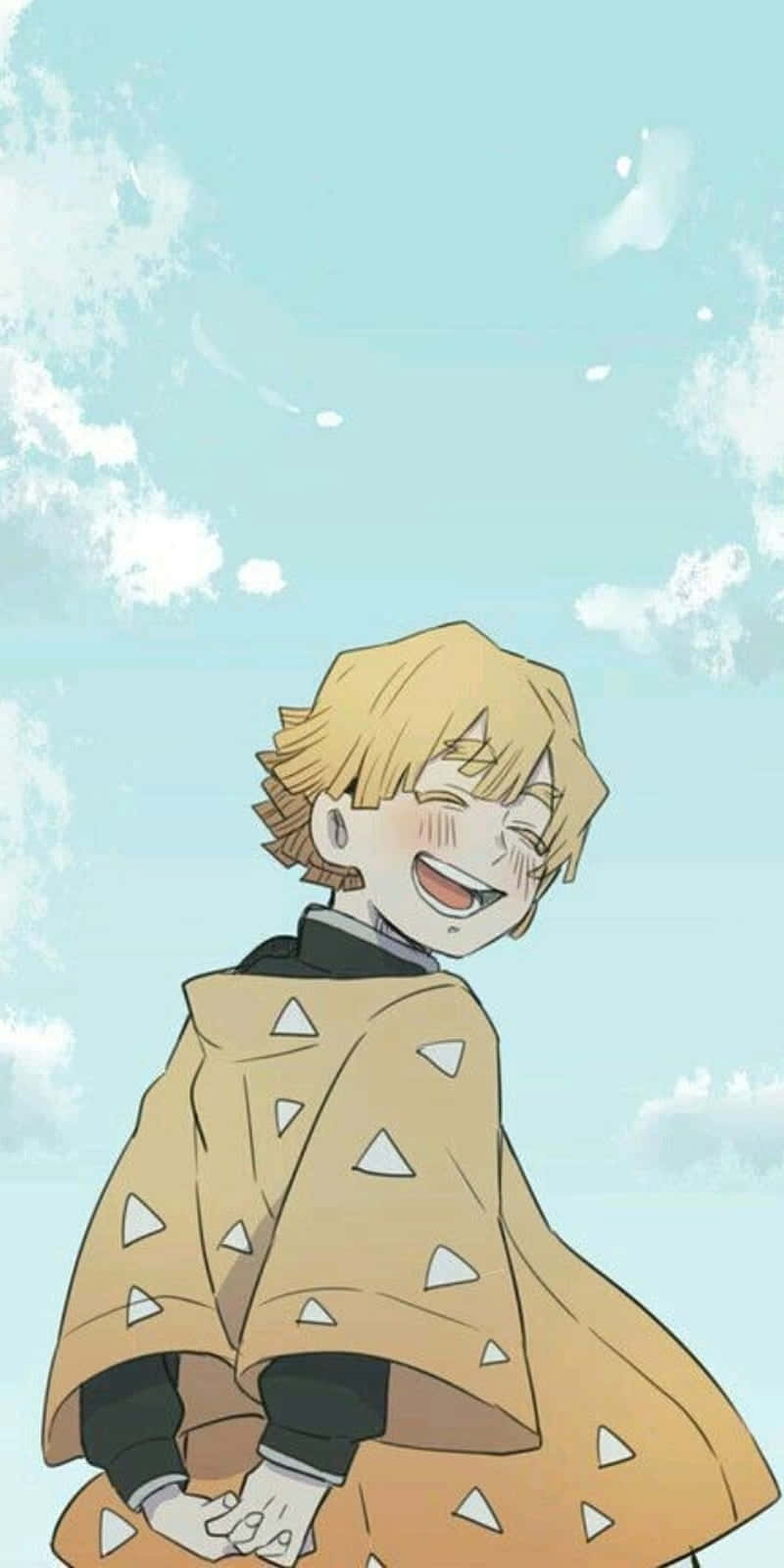 Retratosonriente De Zenitsu Agatsuma De Demon Slayer Lindo Fondo de pantalla