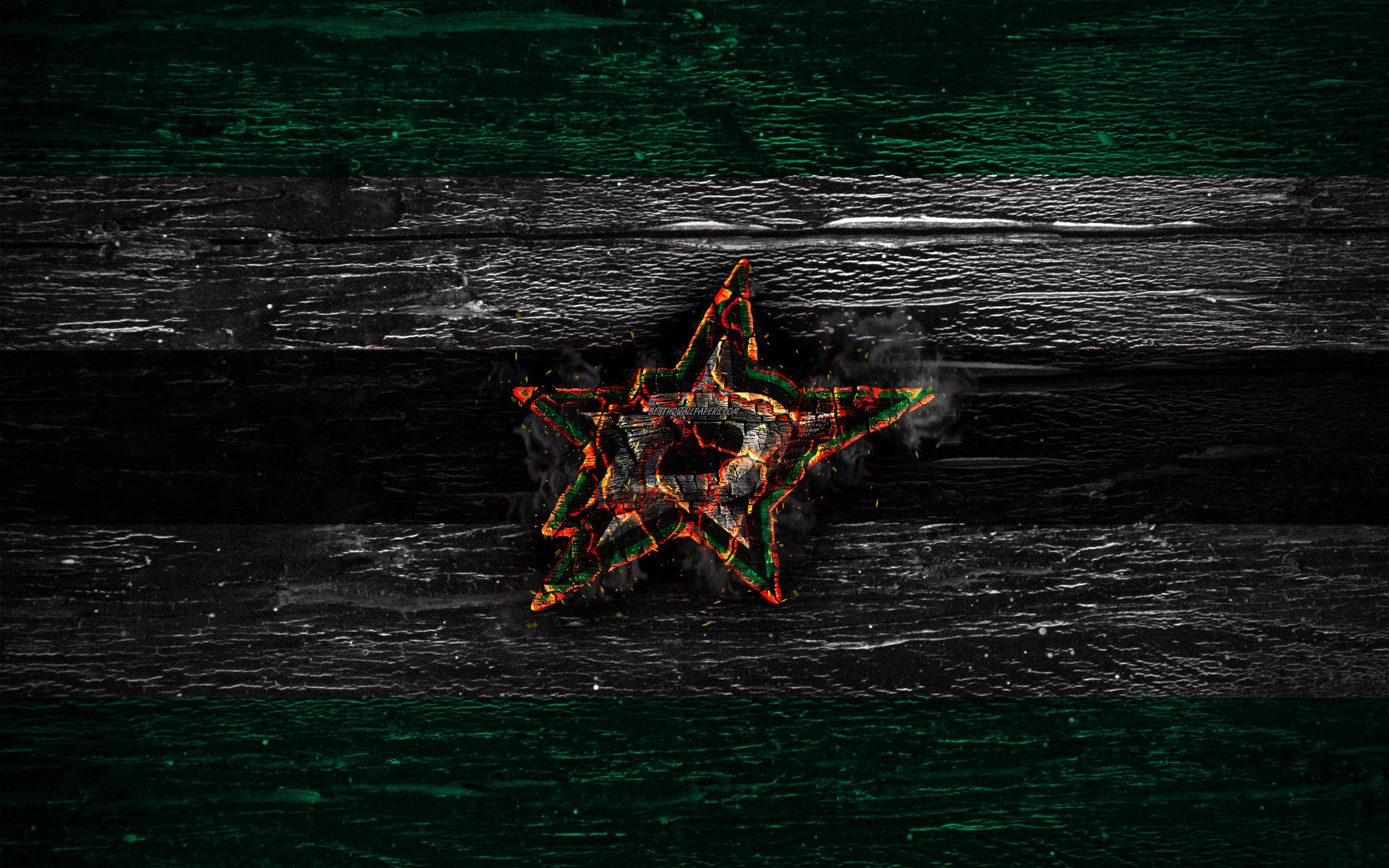 Dallas Stars Burning Wood Logo Wallpaper