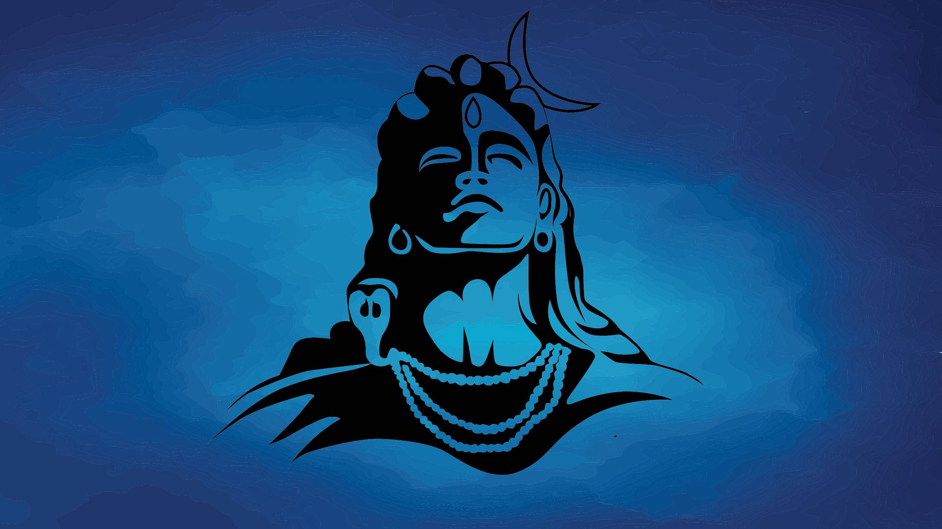 Pinturade Mahadev Oscuro Sobre Fondo Azul De Alta Definición Fondo de pantalla