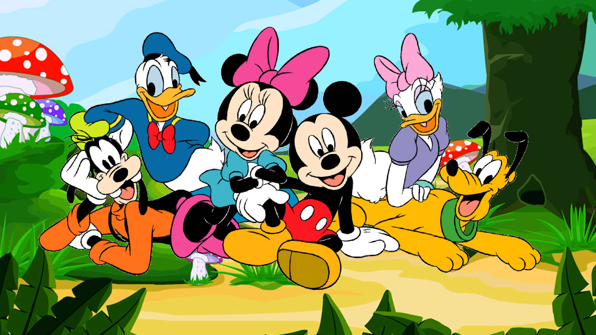 Disney1920x1080 Hd Mickey Mouse En El Bosque Fondo de pantalla