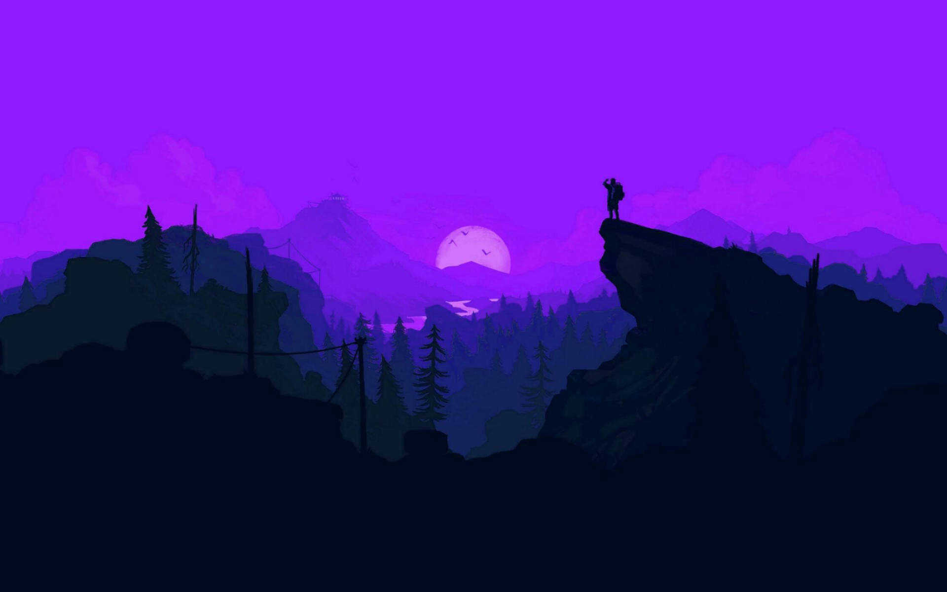 Enjoying a magical sunset from the Firewatch cliffs Wallpaper