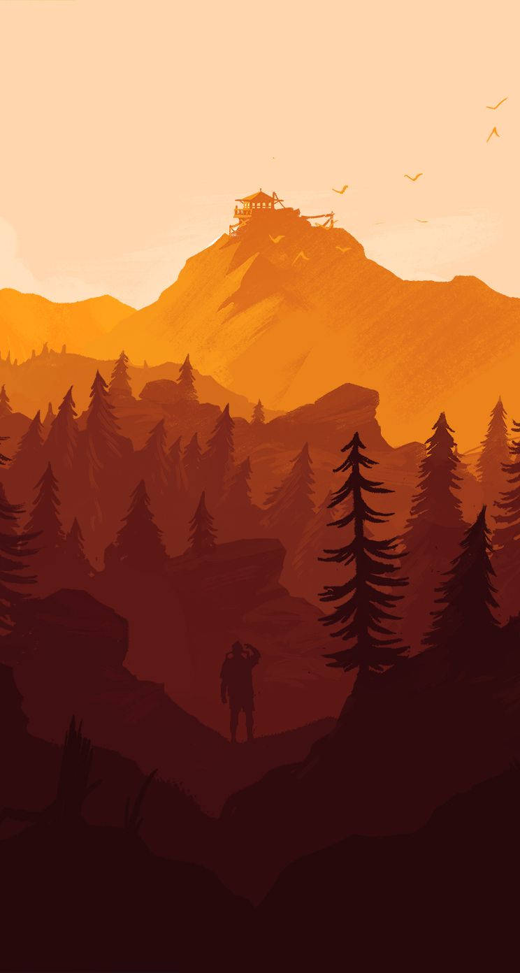 Henry exploring the Shoshone National Forest in Firewatch Wallpaper