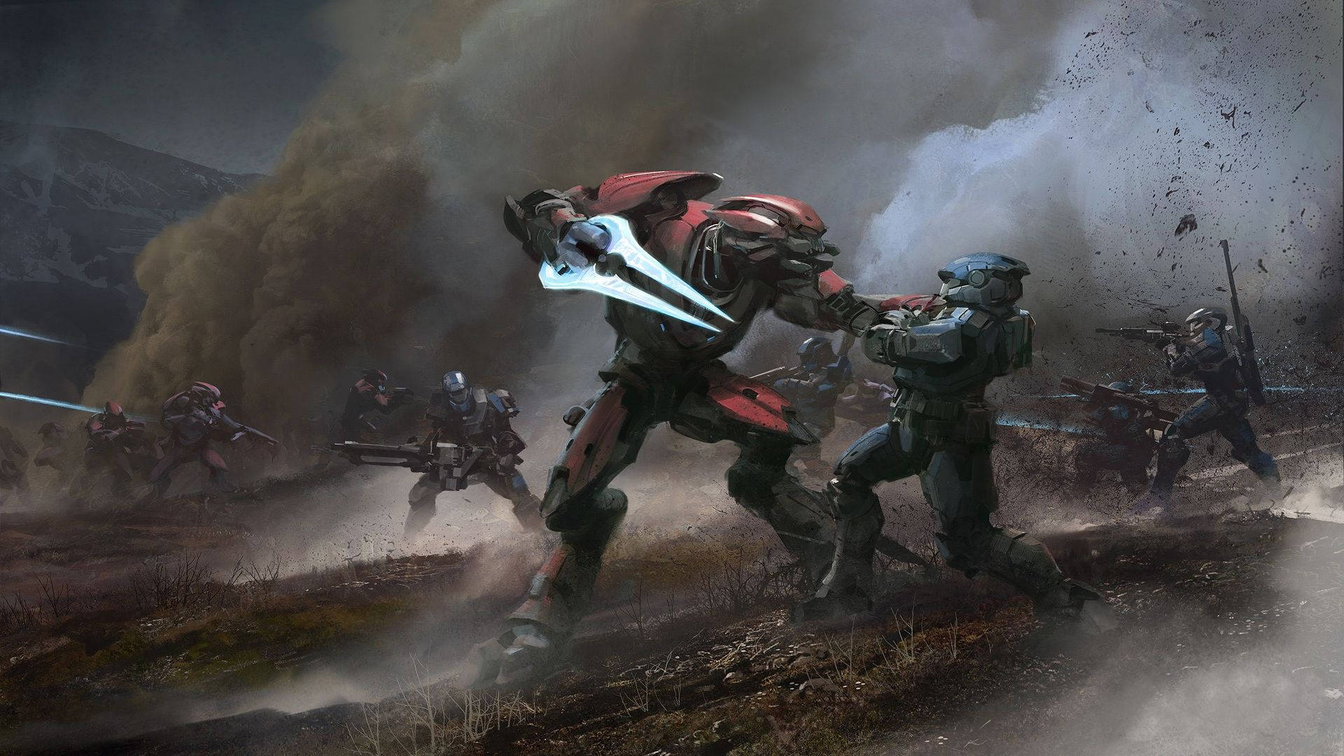 Halo Douglas-042 Vs Red Robot Wallpaper