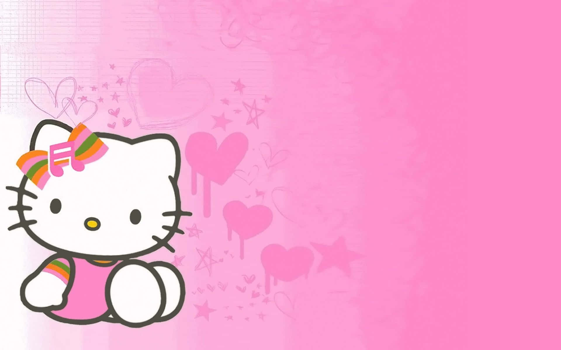 Download Hello Kitty On Pink Aesthetic Background | Wallpapers.com