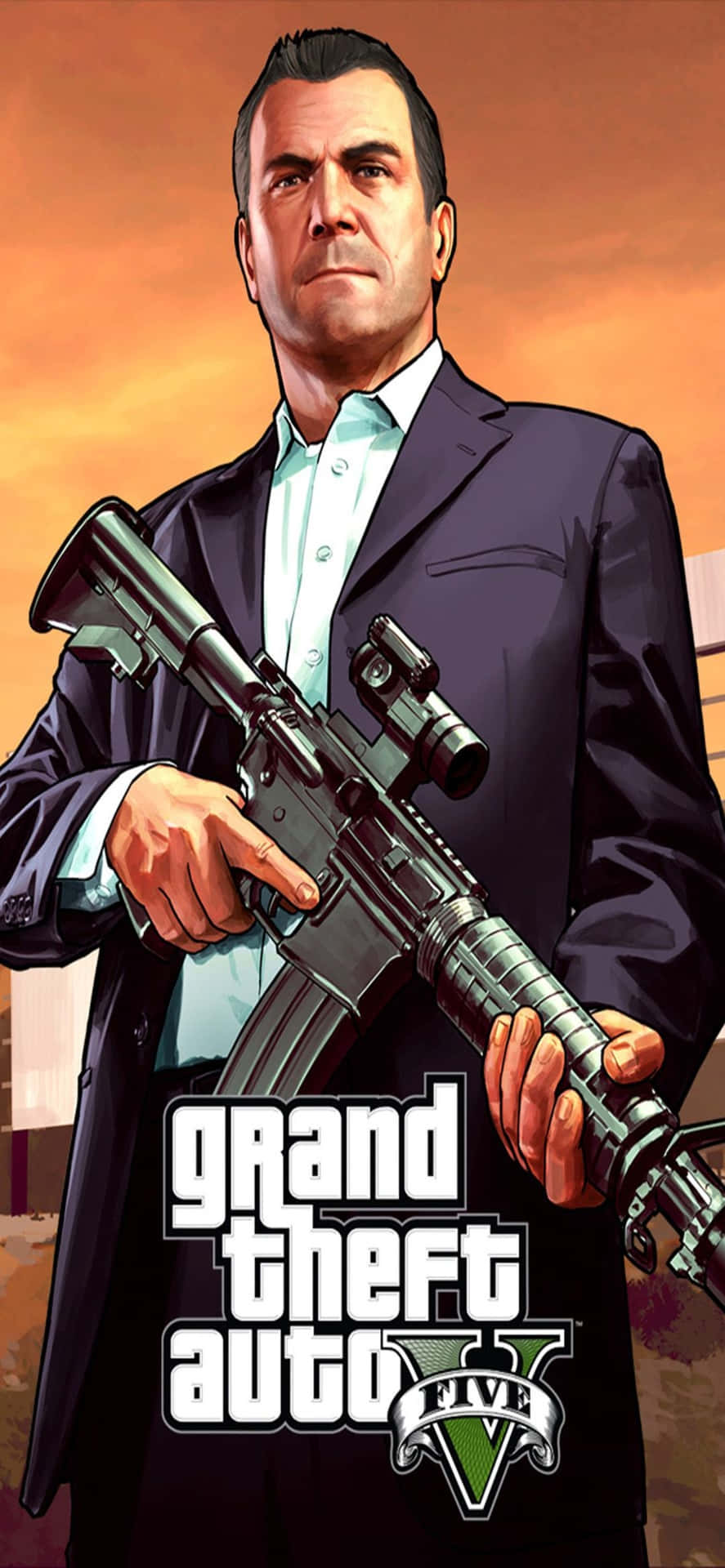 Download Iphone X Grand Theft Auto V Background Gun & Michael ...