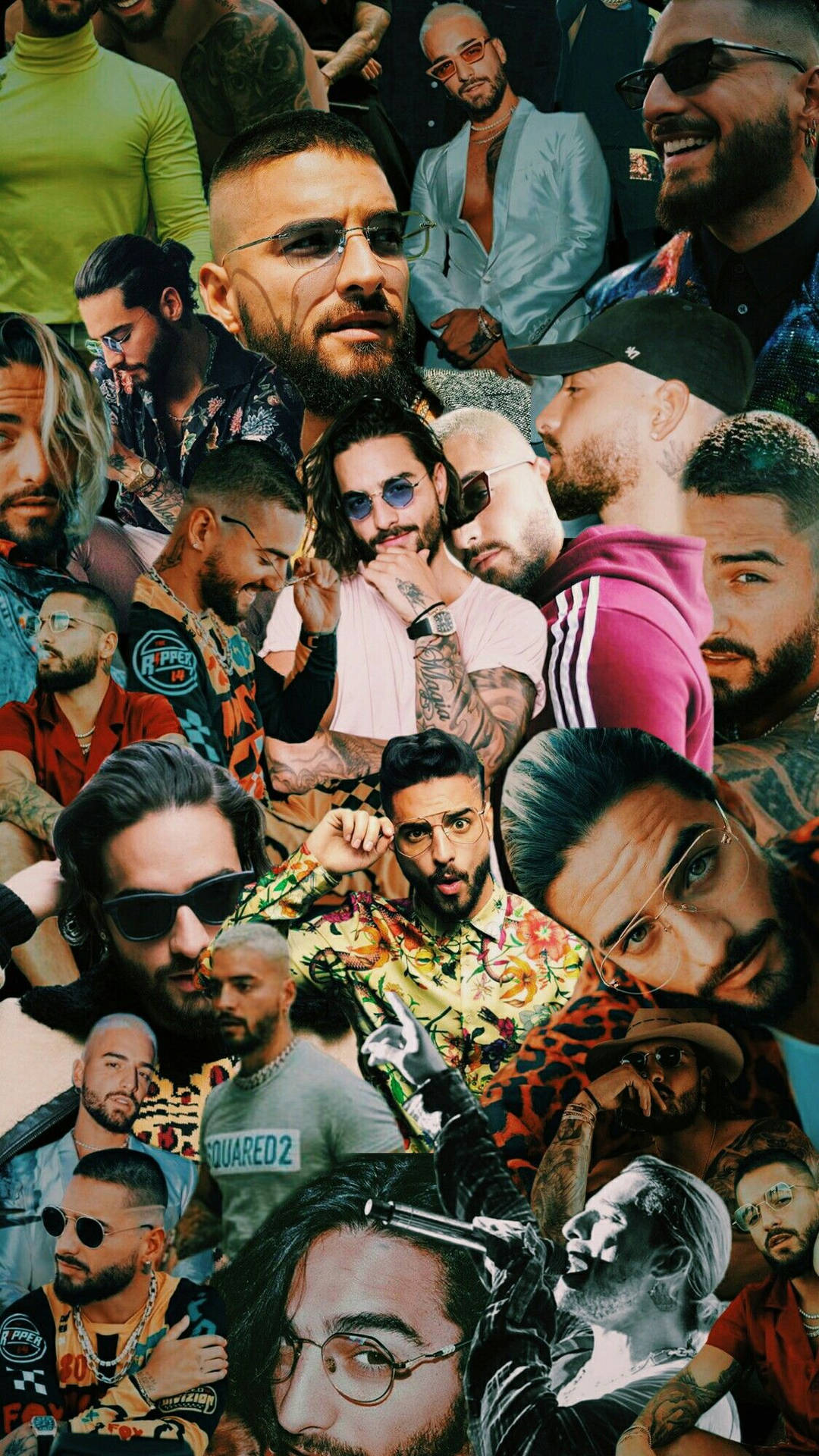 Maluma Magazine Cutout Collage Wallpaper