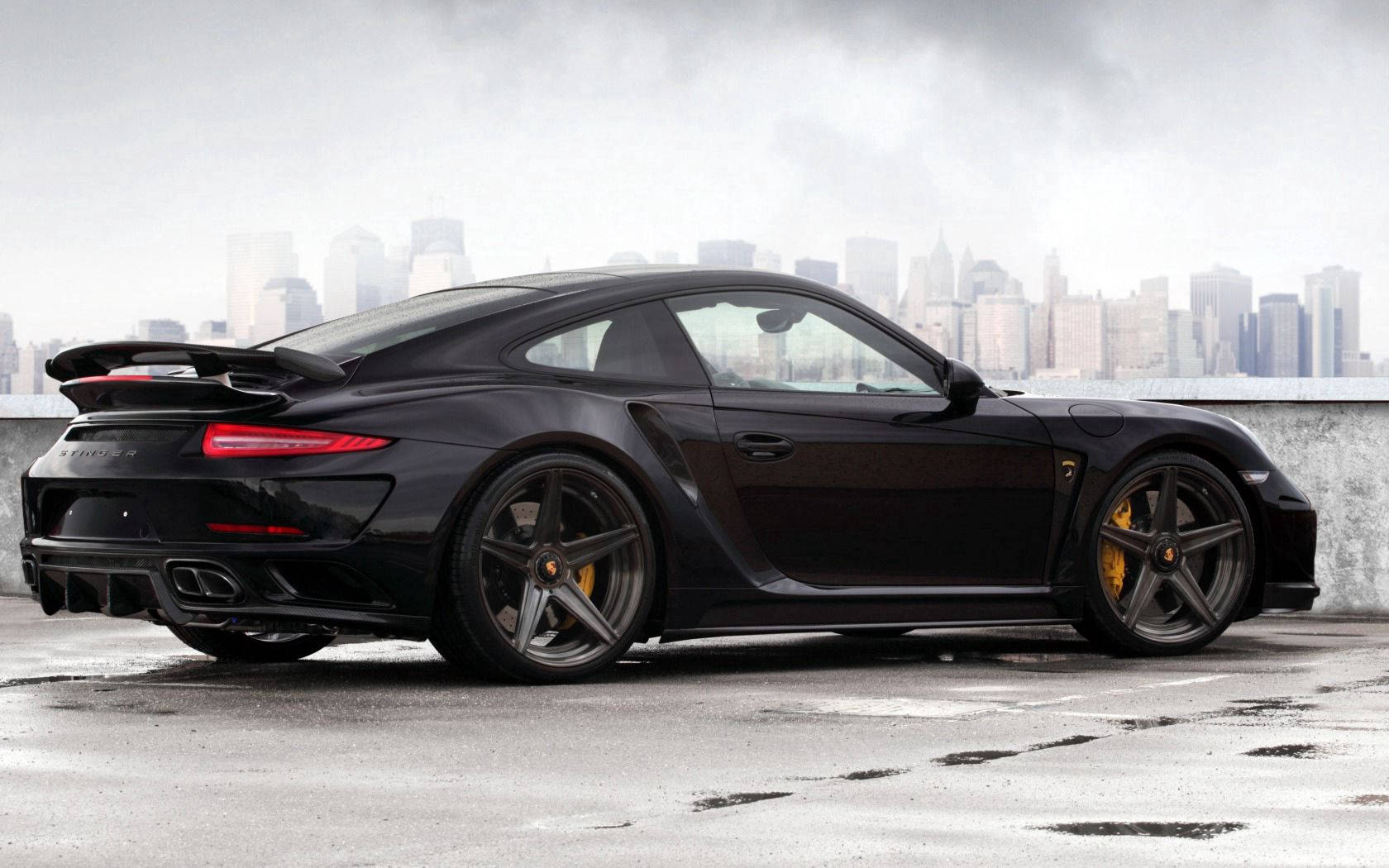 Porsche 911 Black Side View Wallpaper