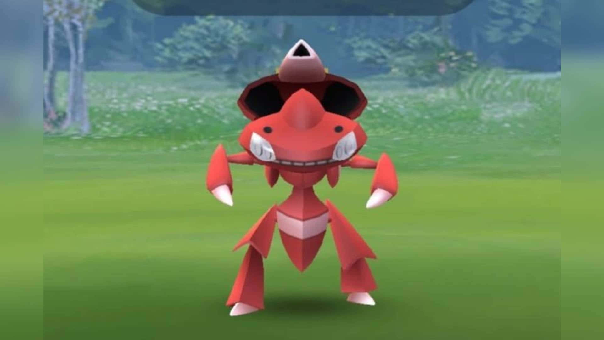 Download Red Genesect In Pokemon Go Wallpaper | Wallpapers.com