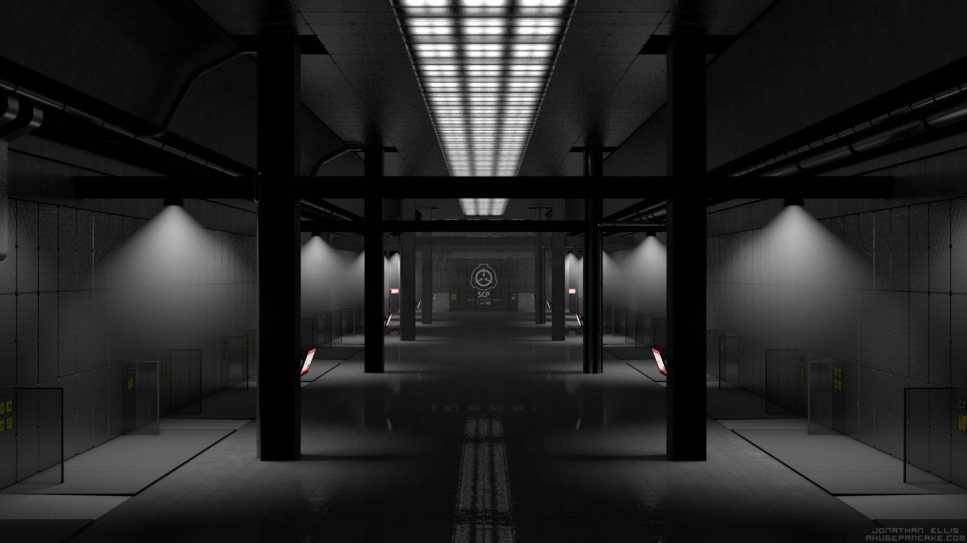 Scp Facility Monochrome Wallpaper