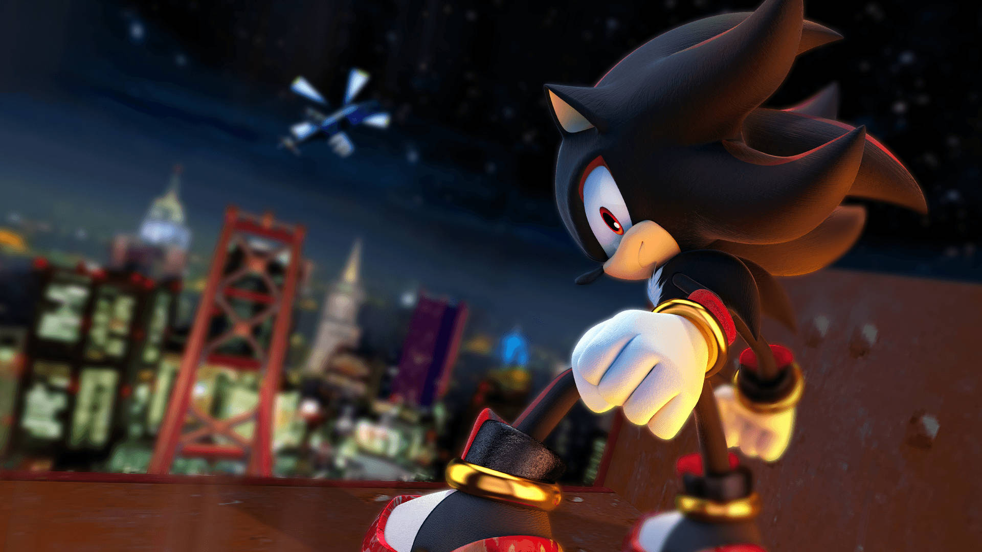 Intense Portrait of Shadow The Hedgehog Pfp Wallpaper