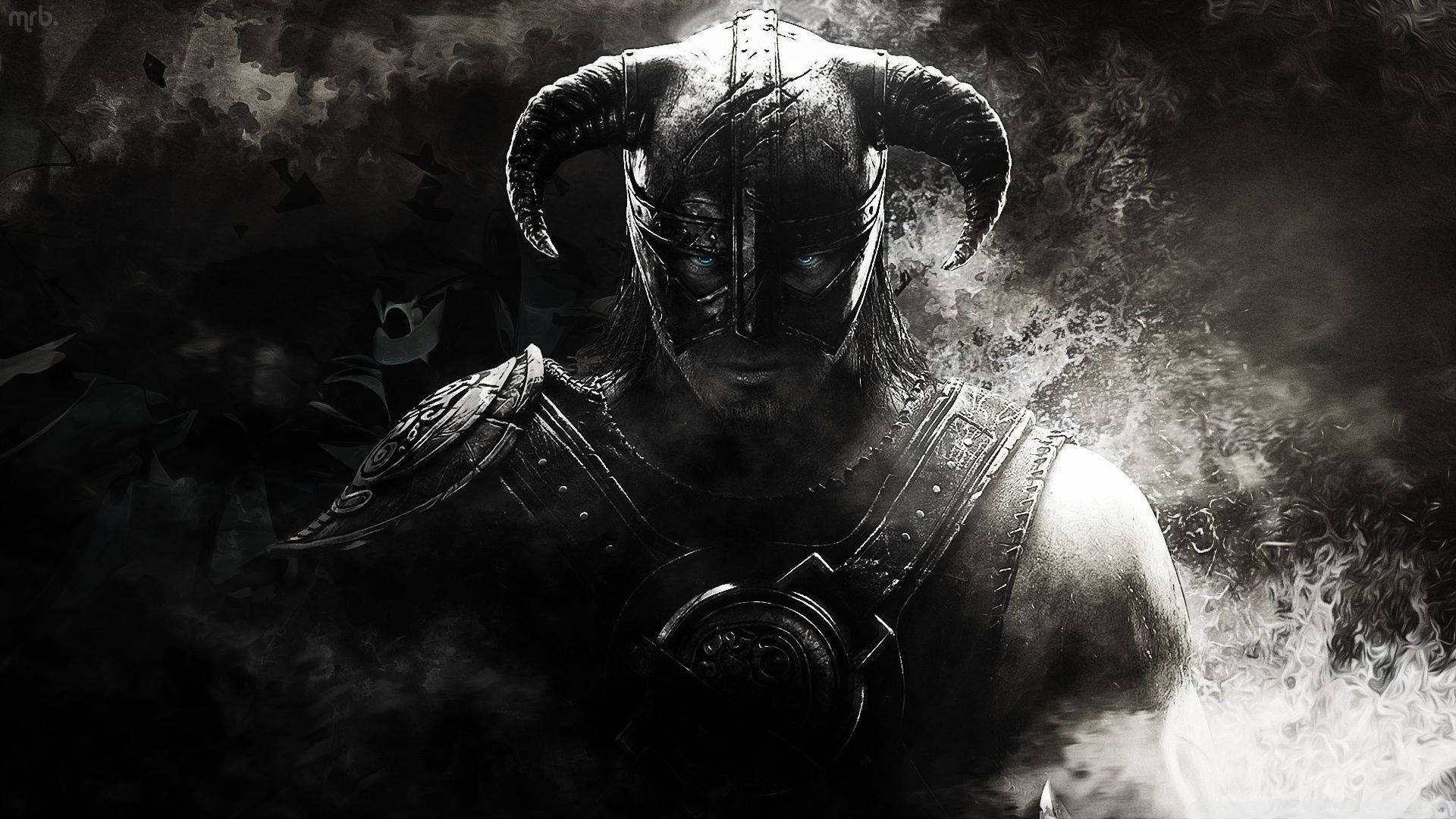 Skyrim Gray Scale Dovahkiin Wallpaper