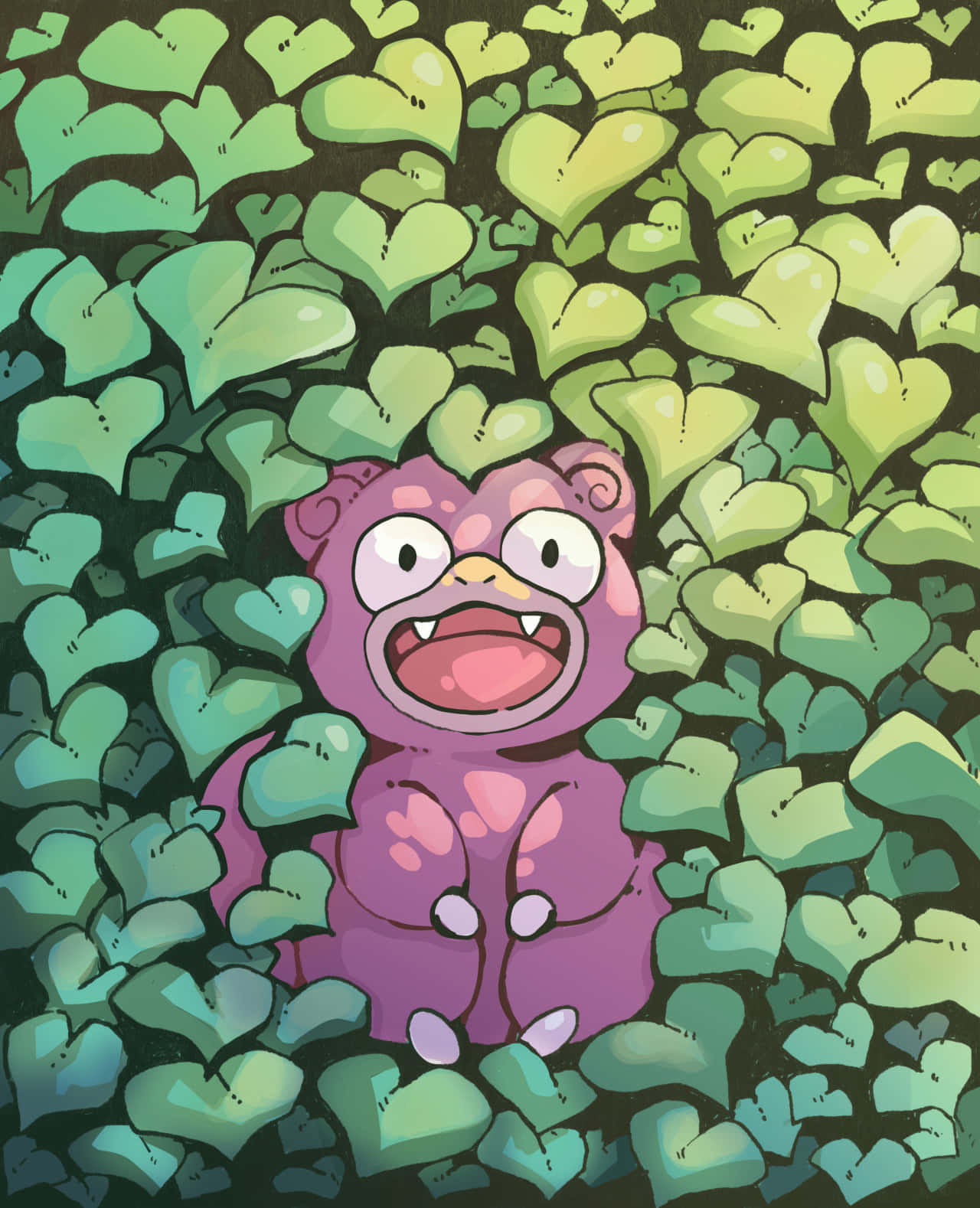 Download Slowbro With Leaf Wallpaper | Wallpapers.com