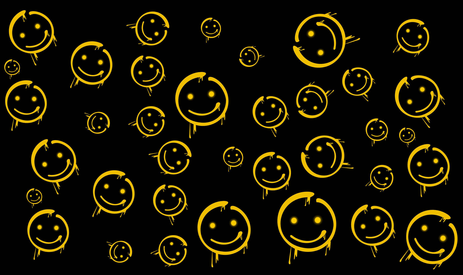 Download Smiley Face On Black Wallpaper Wallpapers Com