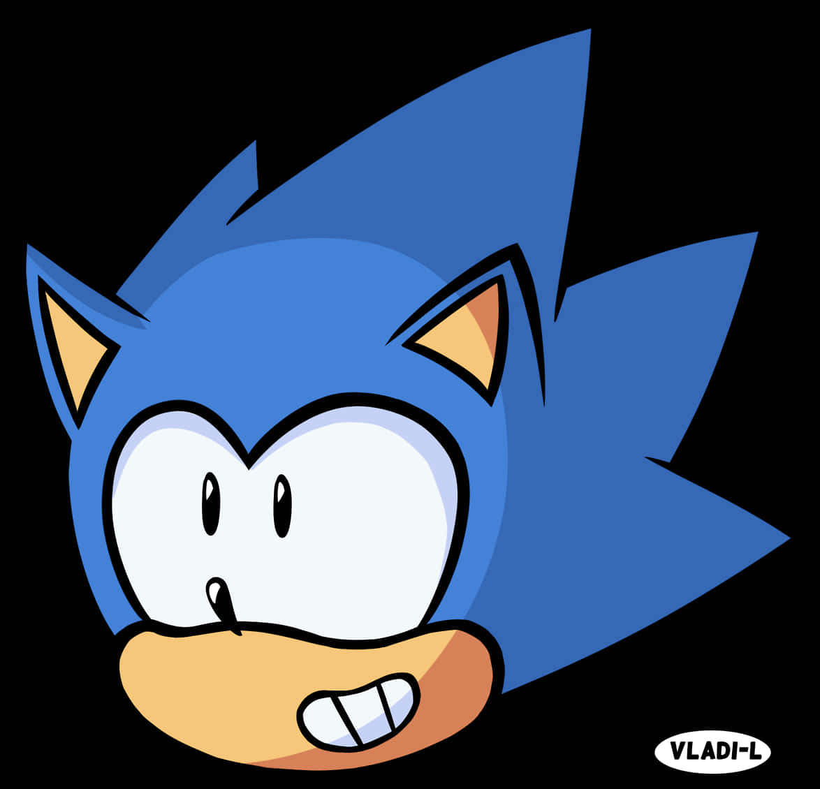 Download Sonic Headshot Cartoon Style | Wallpapers.com