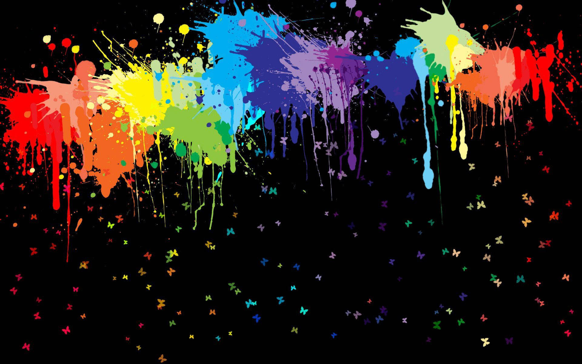 Unique Laptop Rainbow Splatter Background Wallpaper