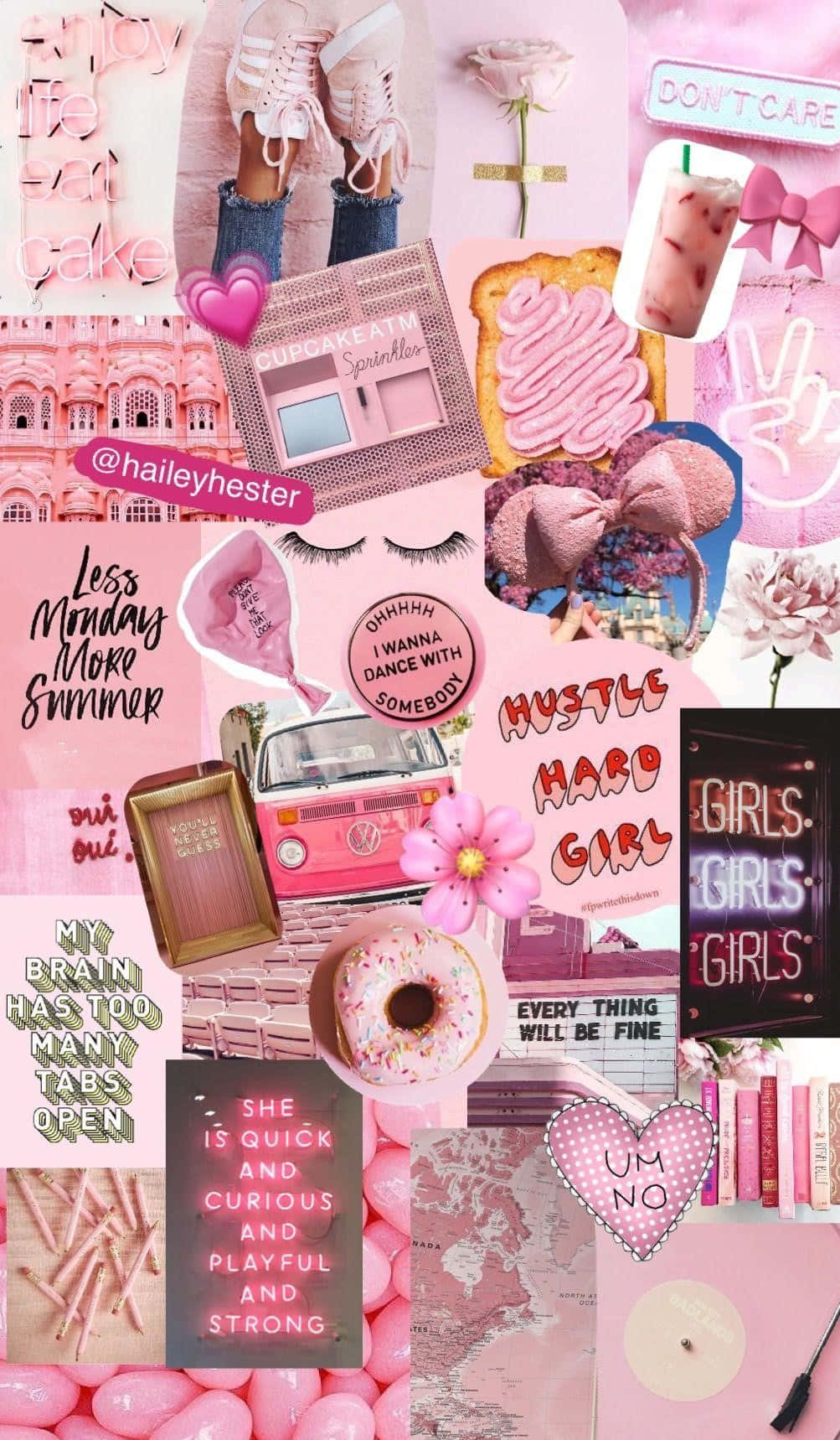 Download Pink Girl Collage - I Love Pink Wallpaper | Wallpapers.com