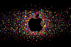 Colorful Apple Logo On Black Background