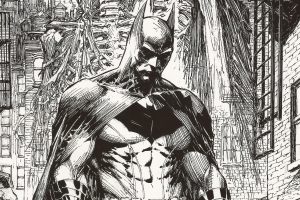 Batman Drawing Black and White 4K