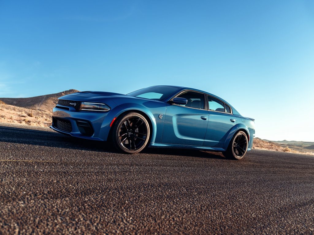 Wallpaper blue car, dodge charger srt hellcat, 2019 desktop wallpaper ...