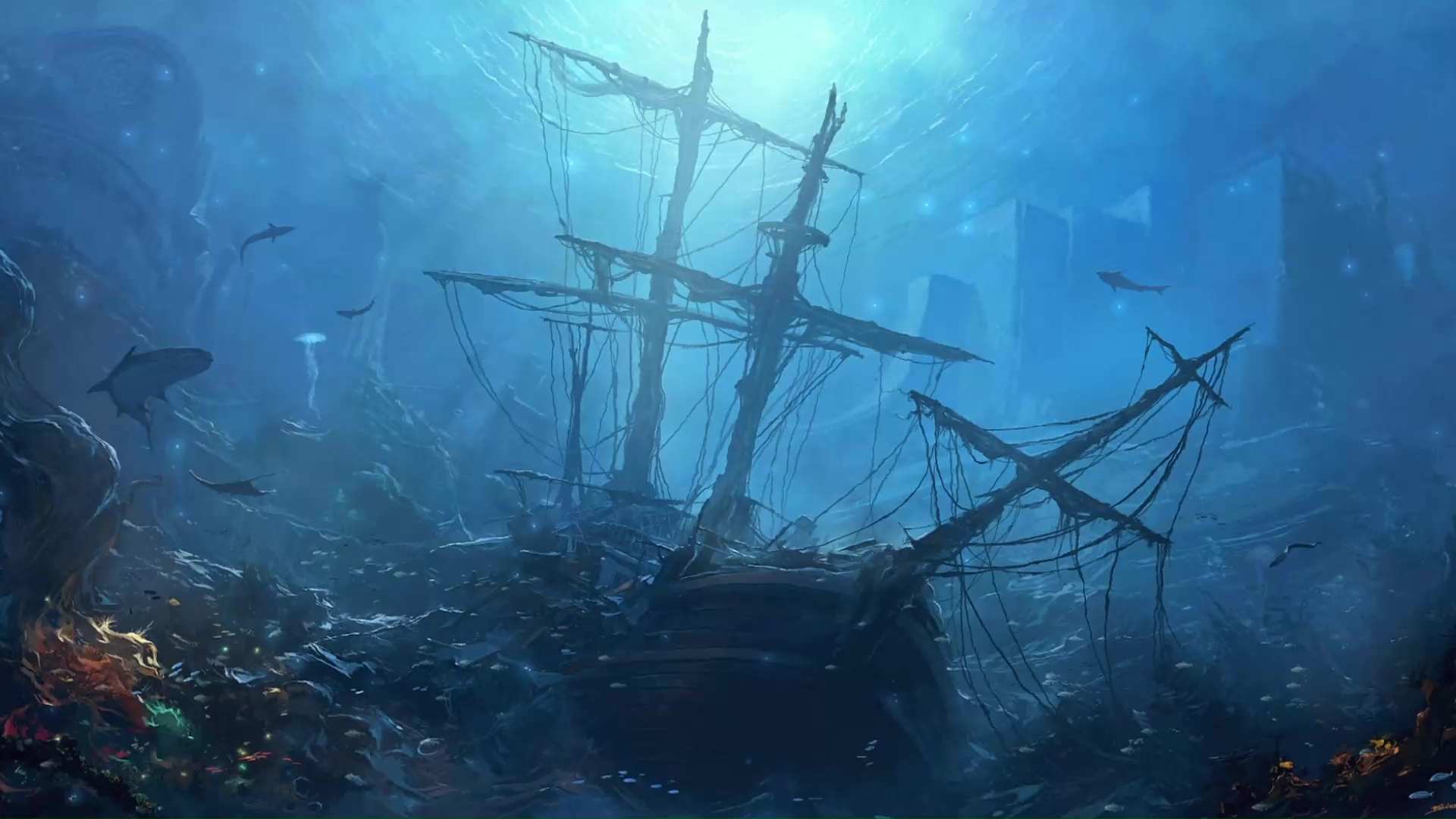 Underwater Shipwreck Wallpaper