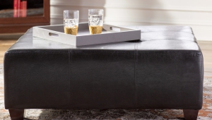 Black Upholstery Tufted Ottoman Coffee Table